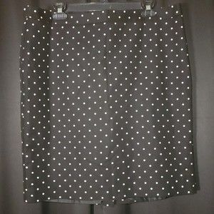 Liz Claiborne Size 16 Polka Dot Black Mini Skirt Lined